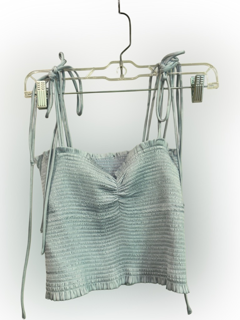 Ruched Blue Skirt And Tank Top Set - Picture 3 of 3